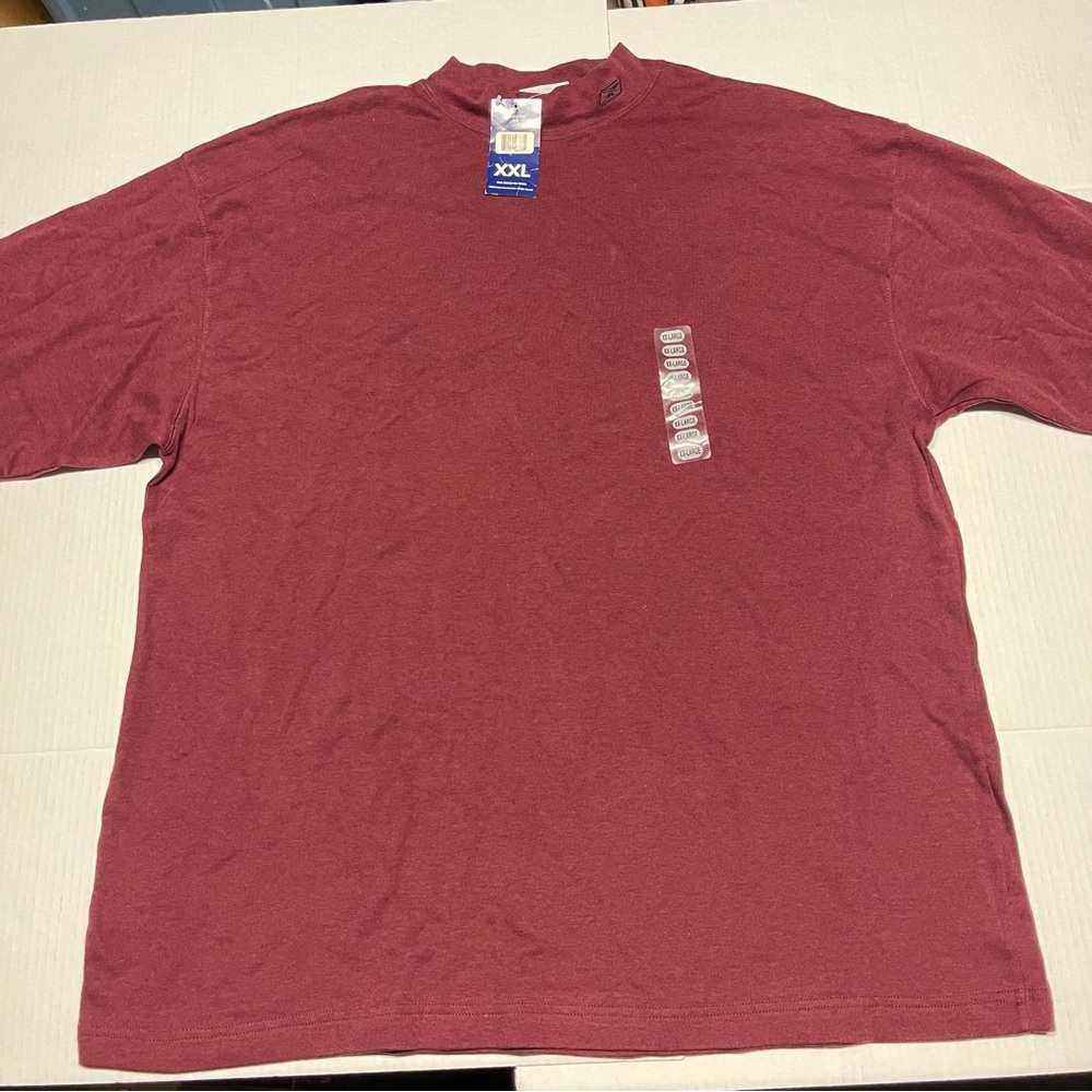 Reebok Vintage Pullover mock neck Long Sleeve logo Navy Red shirt size XXL